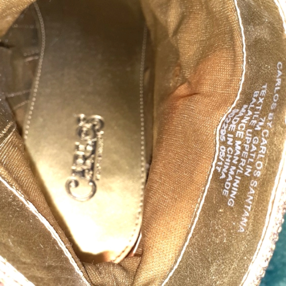 Carlos Santana "Gatlin" Boots Size 7M (Like New) Gold Color - Picture 8 of 9